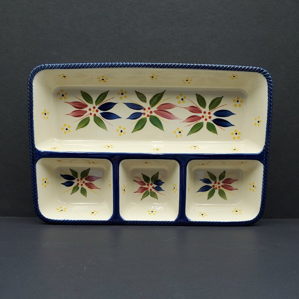 Temp-tations Old World Confetti Divided Serving Dish Appetizer Relish Tray